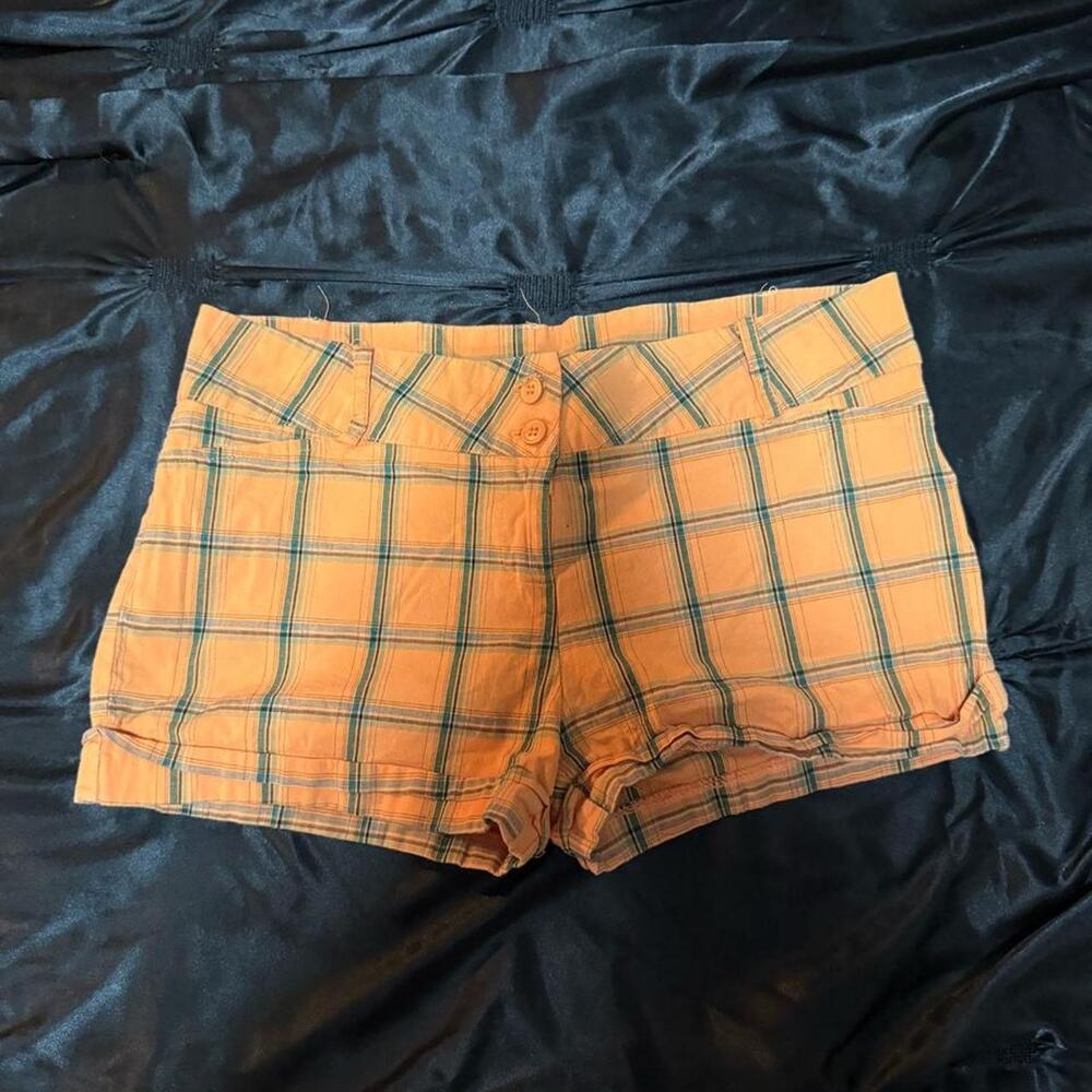 Y2k new shine usa orange mini shorts